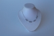 Collier ca. 41cm + Verlängerungskettchen, Cat eye u. Glaswürfel mit Strass