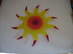 Sonne in Sägeblattform, Ø ca. 50cm, zum Hängen